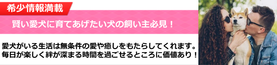 希少情報満載
賢い愛犬に育てあげたい犬の飼い主必見！愛犬がいる生活は無条件の愛や癒しをもたらしてくれます。
毎日が楽しく絆が深まる時間を過ごせるところに価値あり！